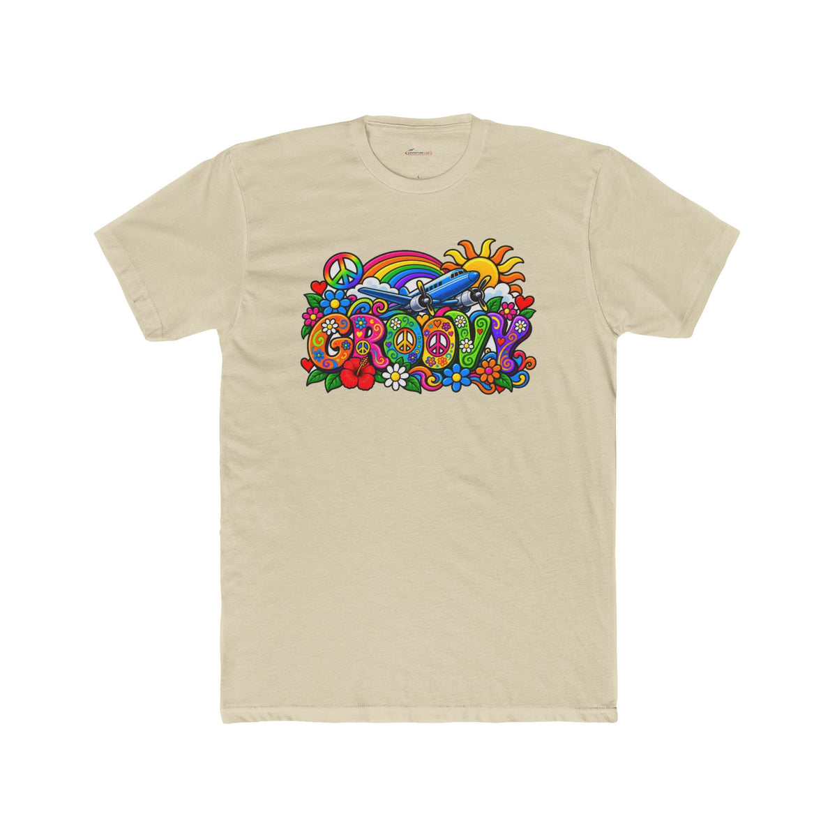 Groovy Skies Retro Graphic T-Shirt - plane
