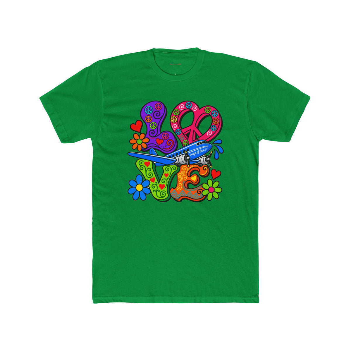 Love Takes Flight Retro Graphic T-Shirt - plane