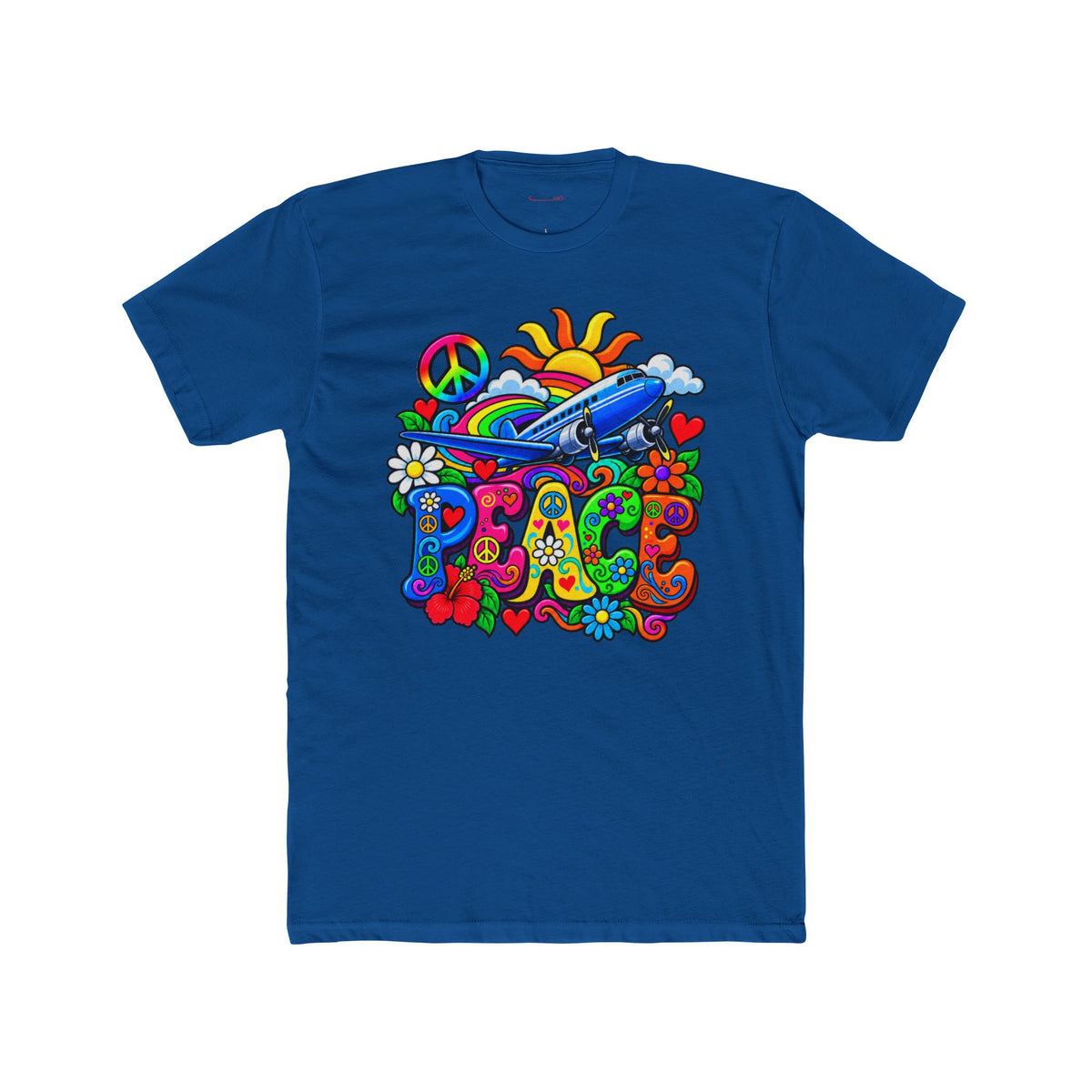 Peace Takes Flight Retro Graphic T-Shirt - plane
