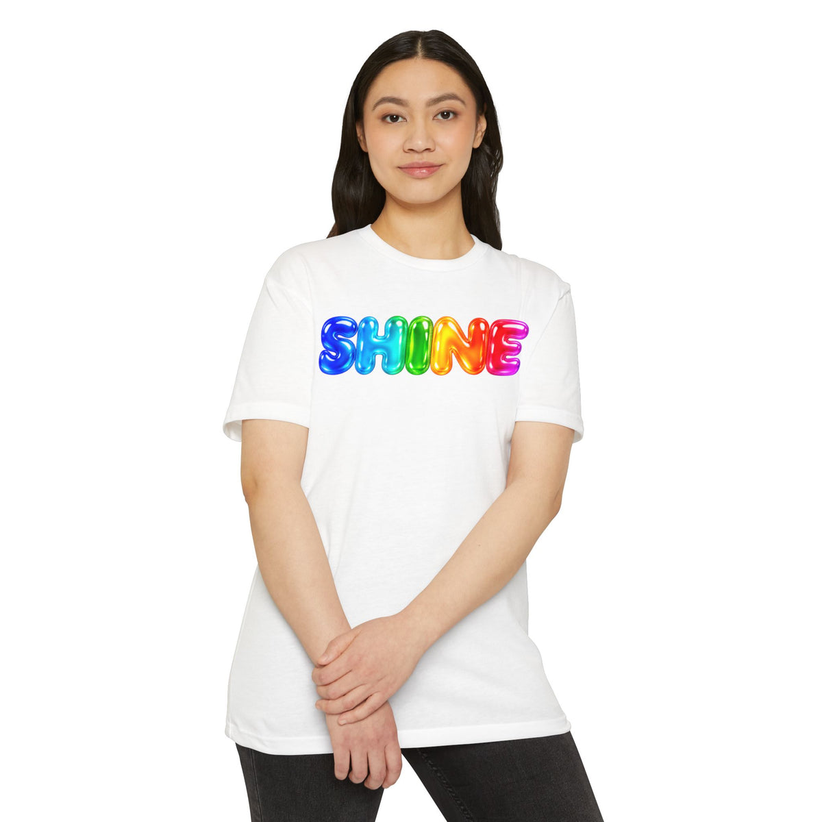 Shine – Rainbow Jelly Lettering T-Shirt 🌈