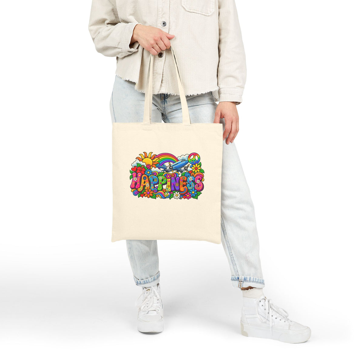 Happiness -Tote Bag - Retro Series | Canvas Travel Tote