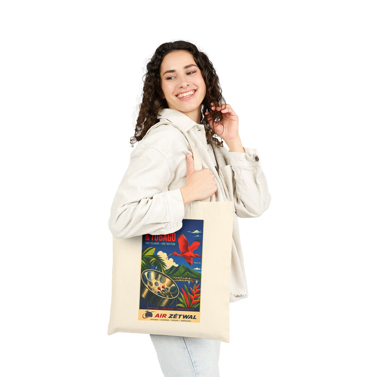 Trinidad and Tobago Vintage Travel Canvas Tote