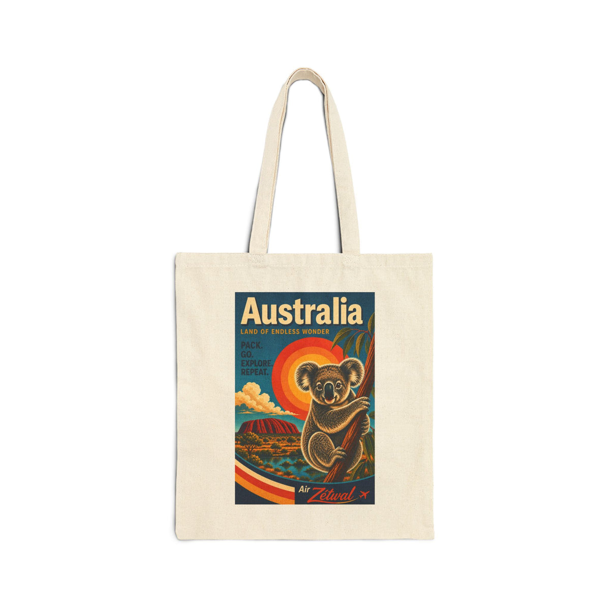 Australia Koala Vintage Travel Canvas Tote