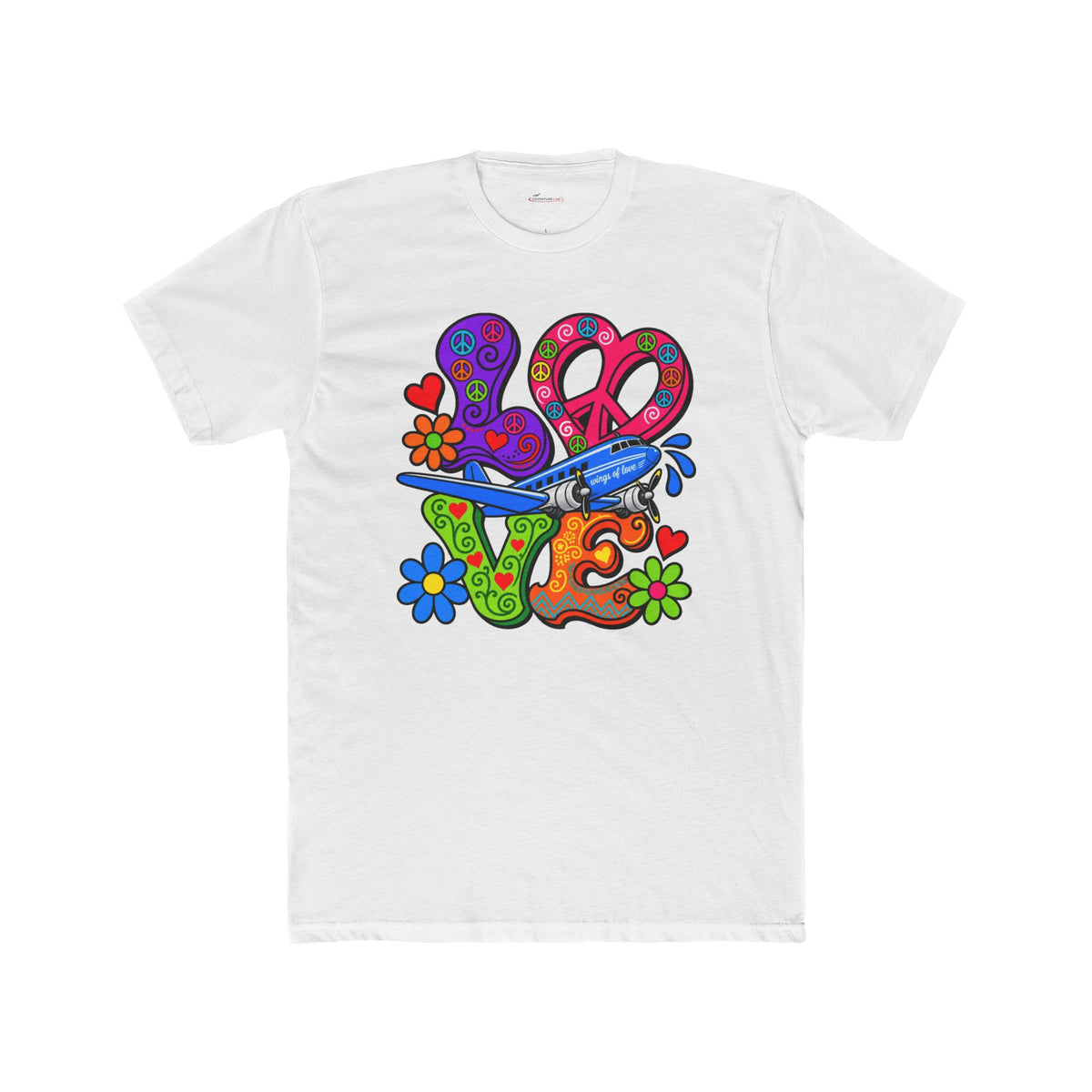 Love Takes Flight Retro Graphic T-Shirt - plane