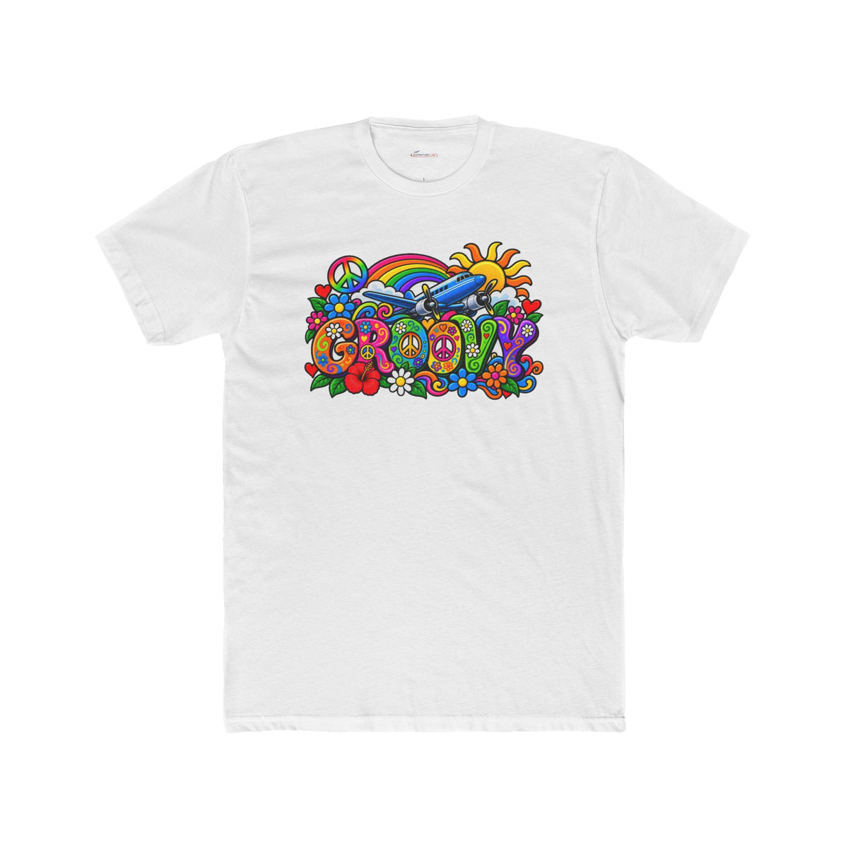 Groovy Skies Retro Graphic T-Shirt - plane