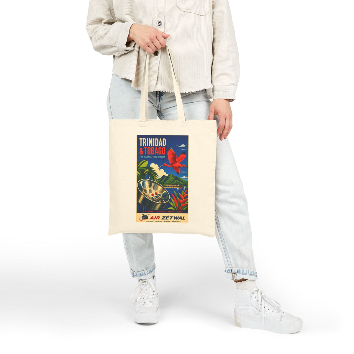 Trinidad and Tobago Vintage Travel Canvas Tote