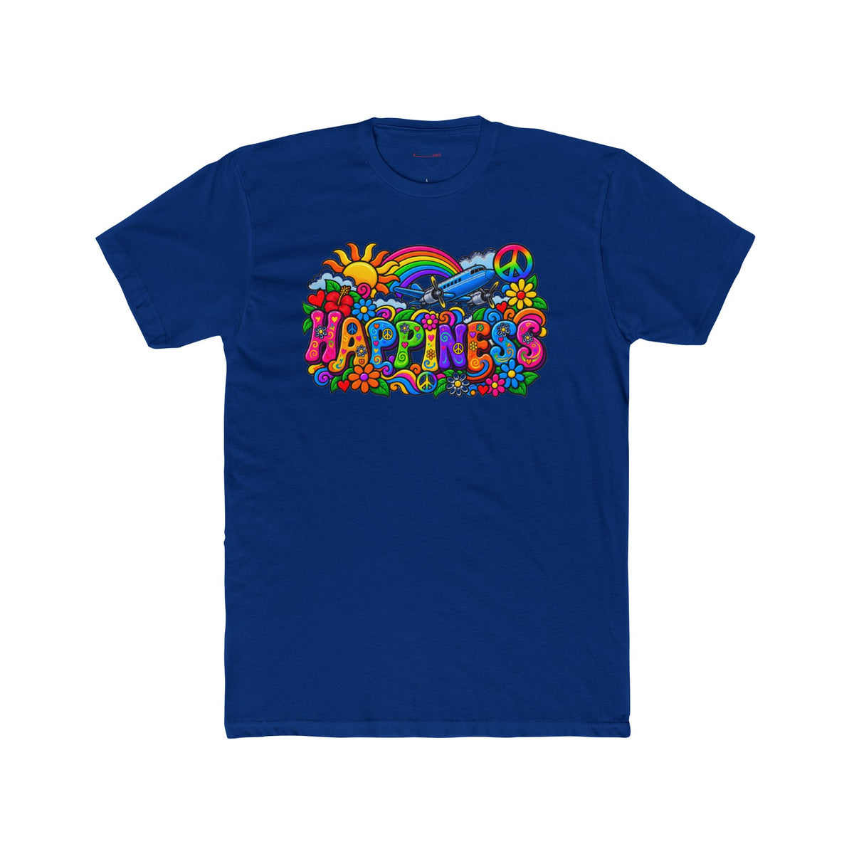 Happiness Takes Flight Retro Graphic T-Shirt - plane