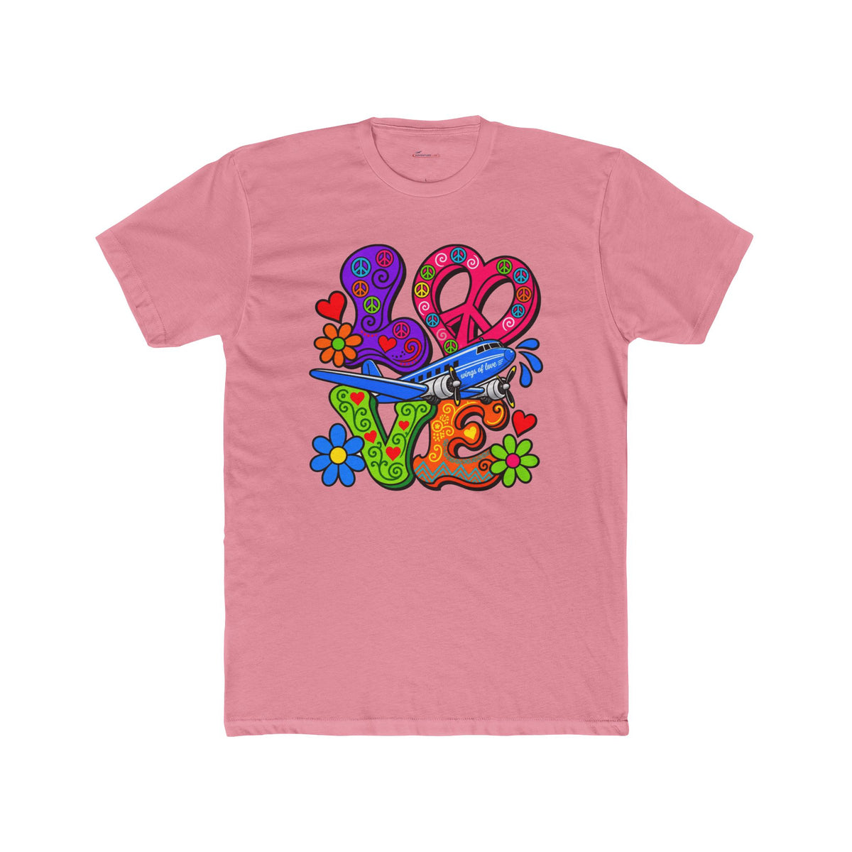 Love Takes Flight Retro Graphic T-Shirt - plane