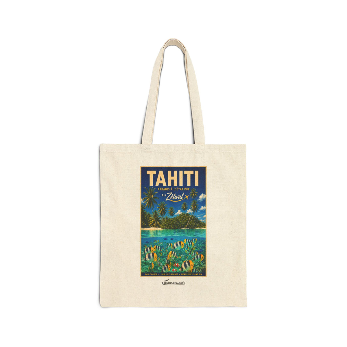 Tahiti Vintage Travel Canvas Tote