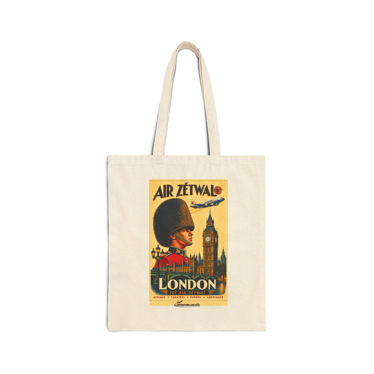 London England Vintage Travel Canvas Tote