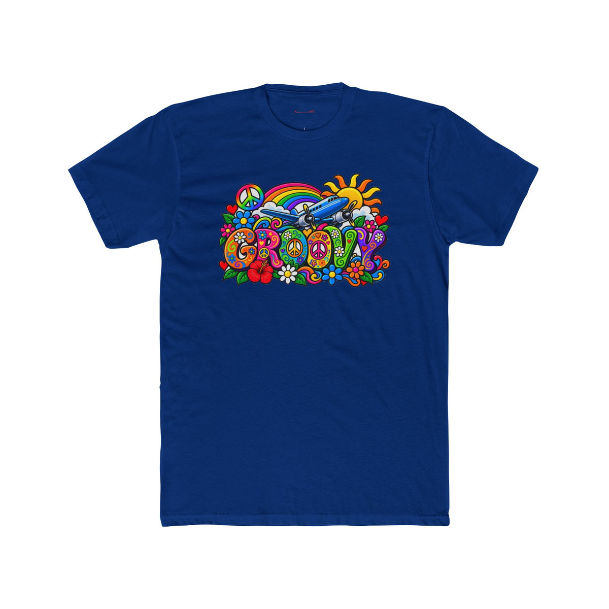 Groovy Skies Retro Graphic T-Shirt - plane