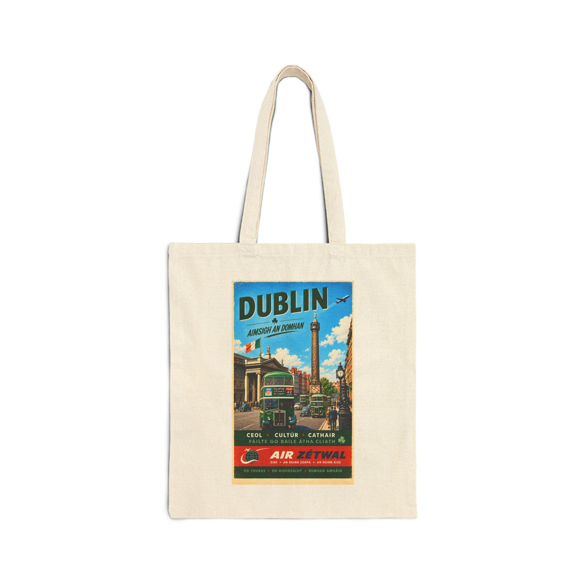 Dublin Ireland Vintage Travel Canvas Tote
