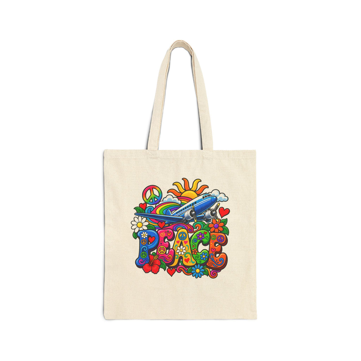 Peace -Tote Bag - Retro Series | Canvas Travel Tote