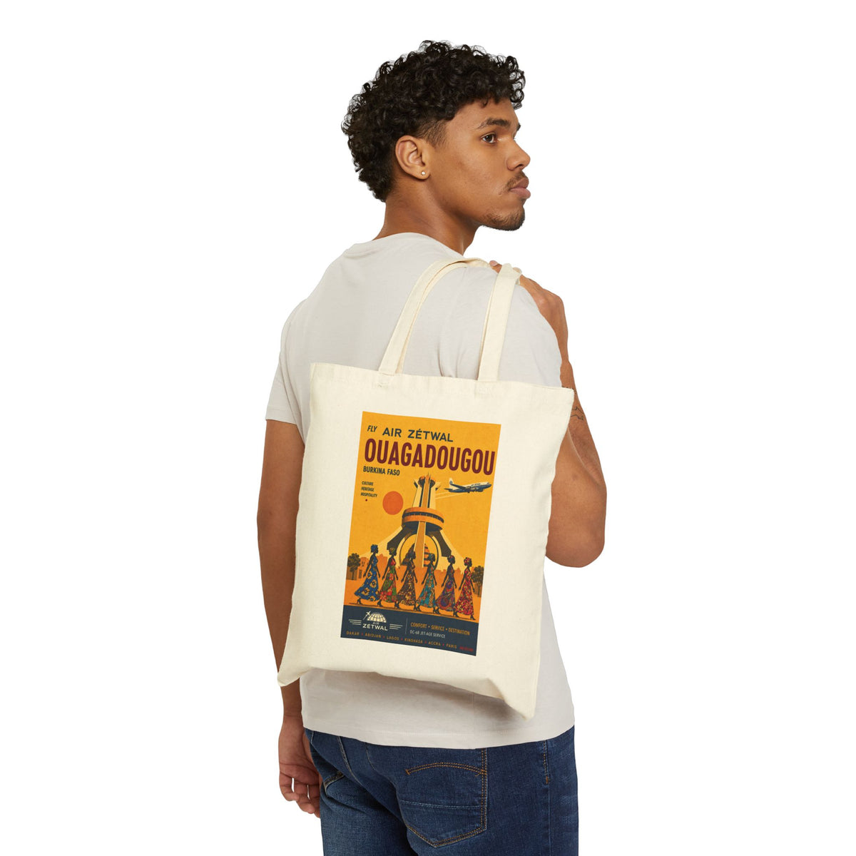 Ouagadougou Burkina Faso Vintage Travel Canvas Tote