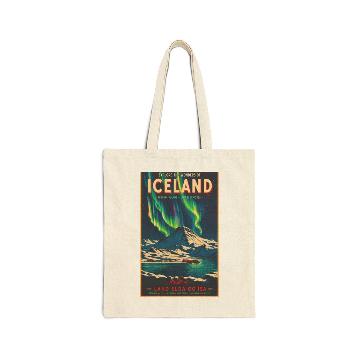 Iceland Vintage Travel Canvas Tote