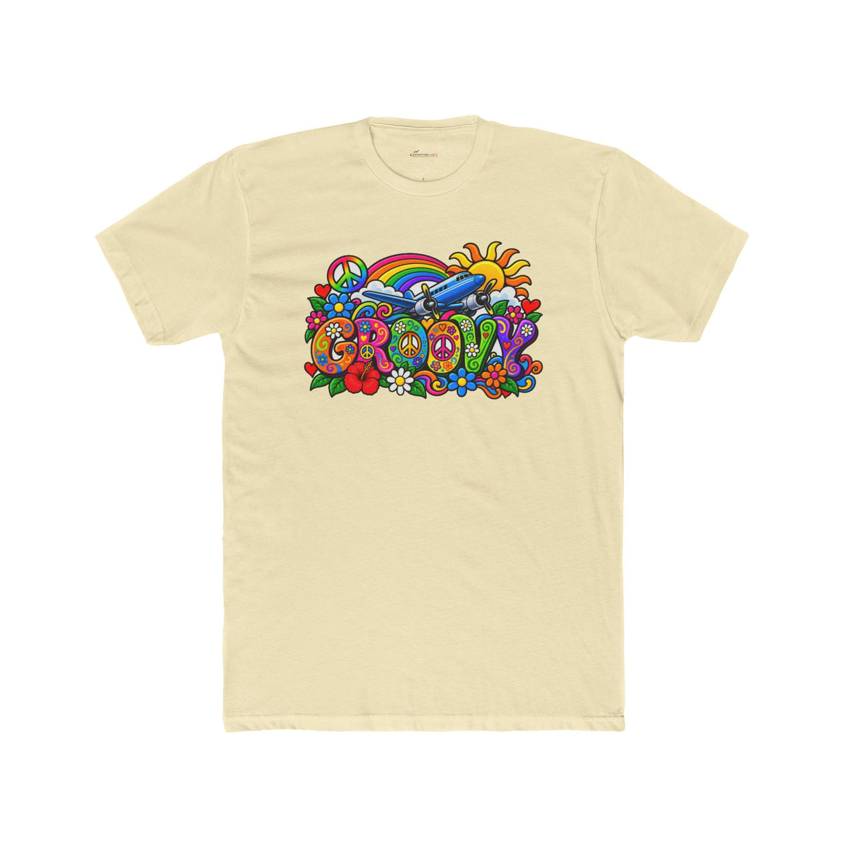 Groovy Skies Retro Graphic T-Shirt - plane
