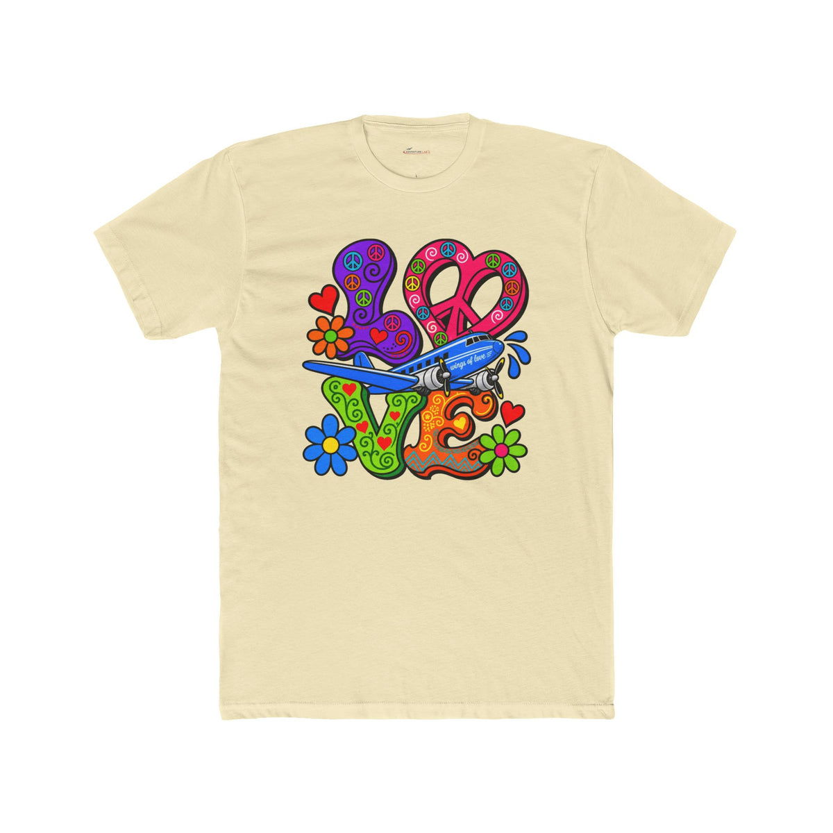 Love Takes Flight Retro Graphic T-Shirt - plane