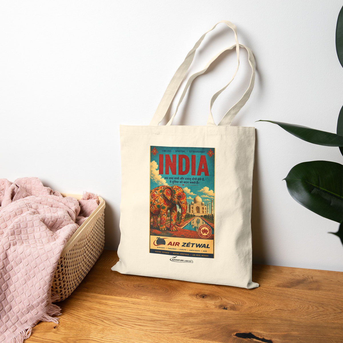 India Vintage Travel Canvas Tote