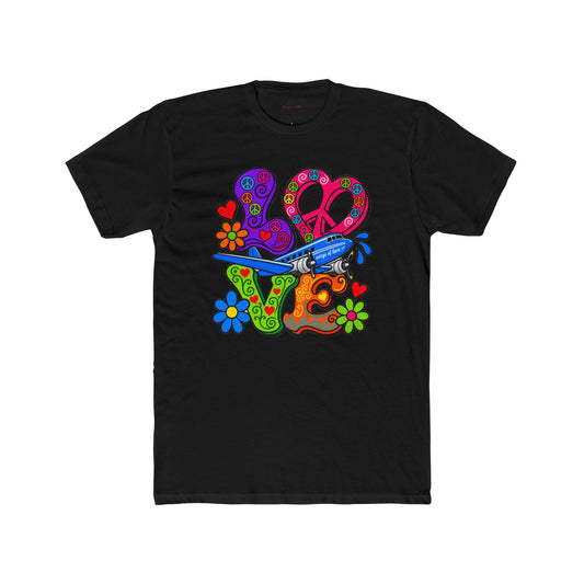 Love Takes Flight Retro Graphic T-Shirt - plane