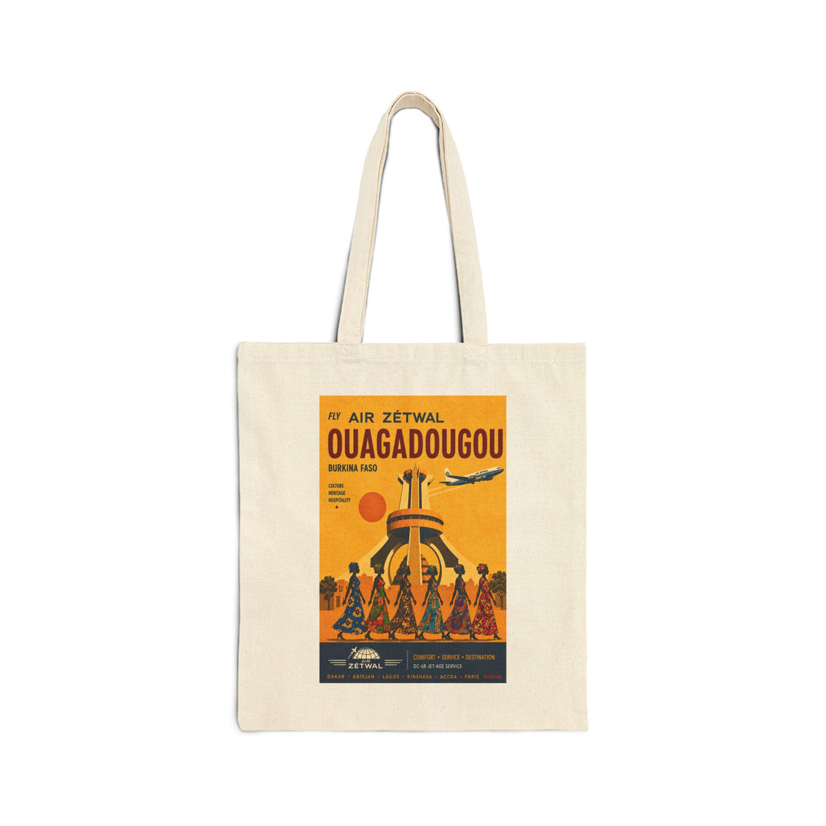 Ouagadougou Burkina Faso Vintage Travel Canvas Tote