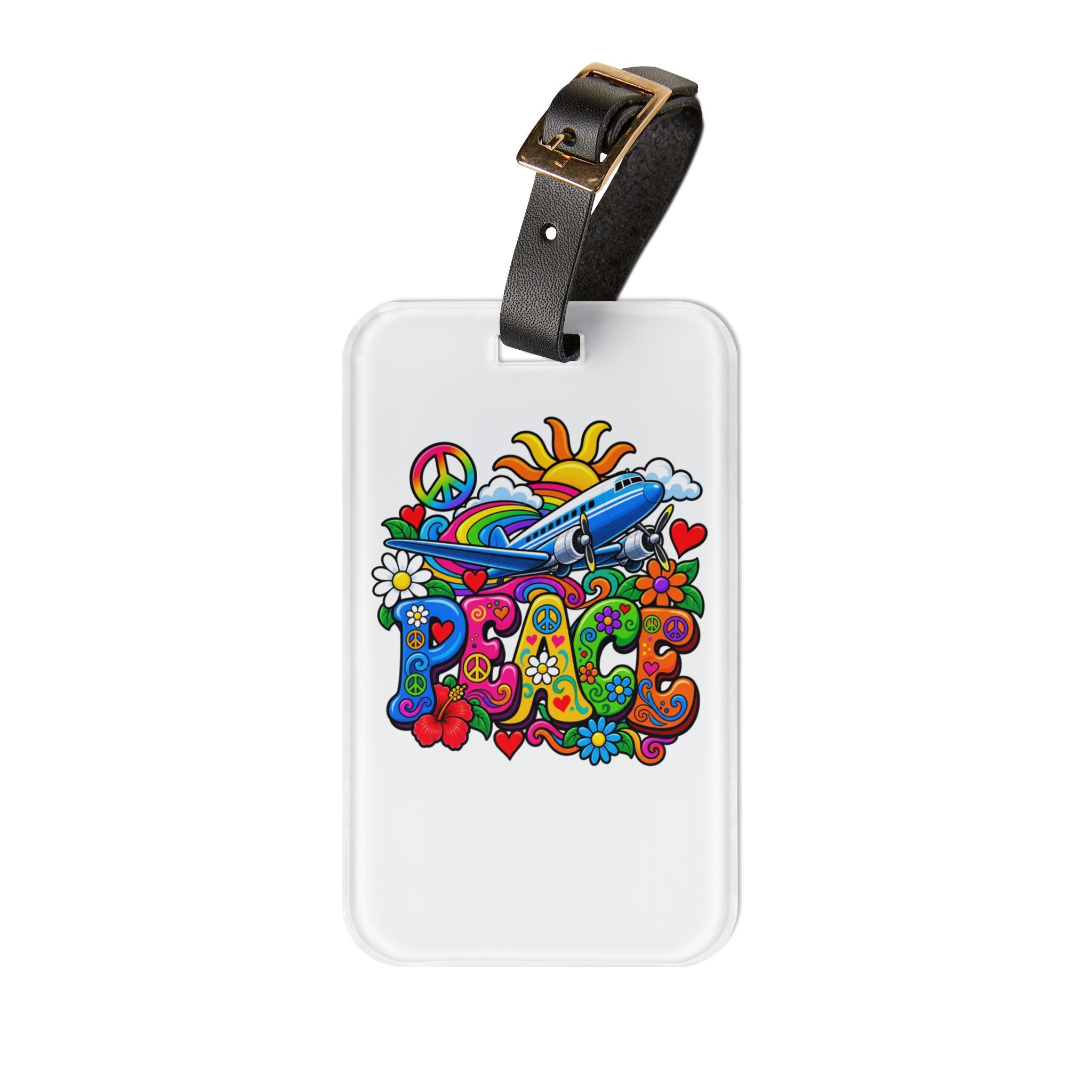 Peace - Retro Series -  Luggage Tag | travel airplane luggage ID tag