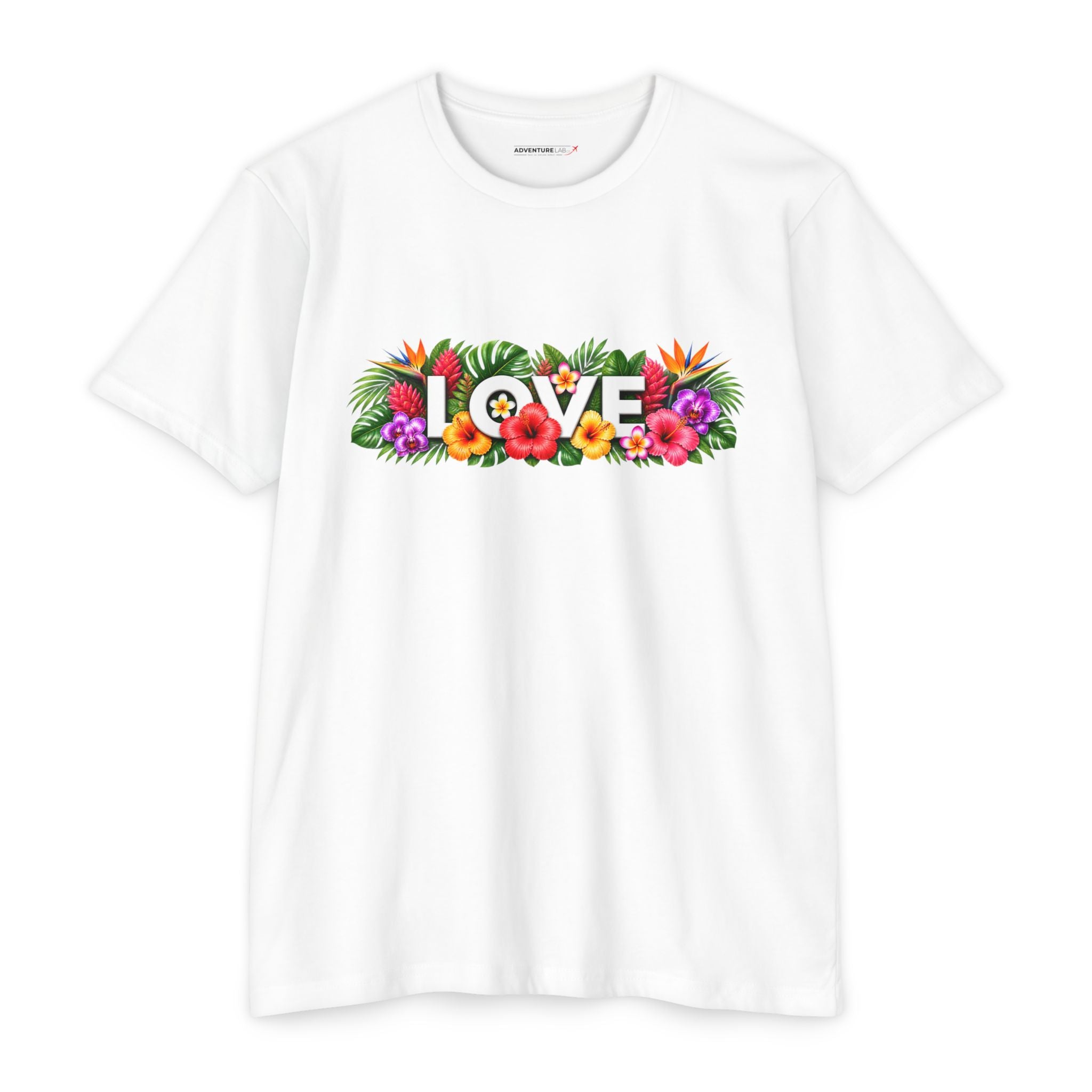 LOVE Floral Tropical T-Shirt — Bright Hawaii Vacation Tee