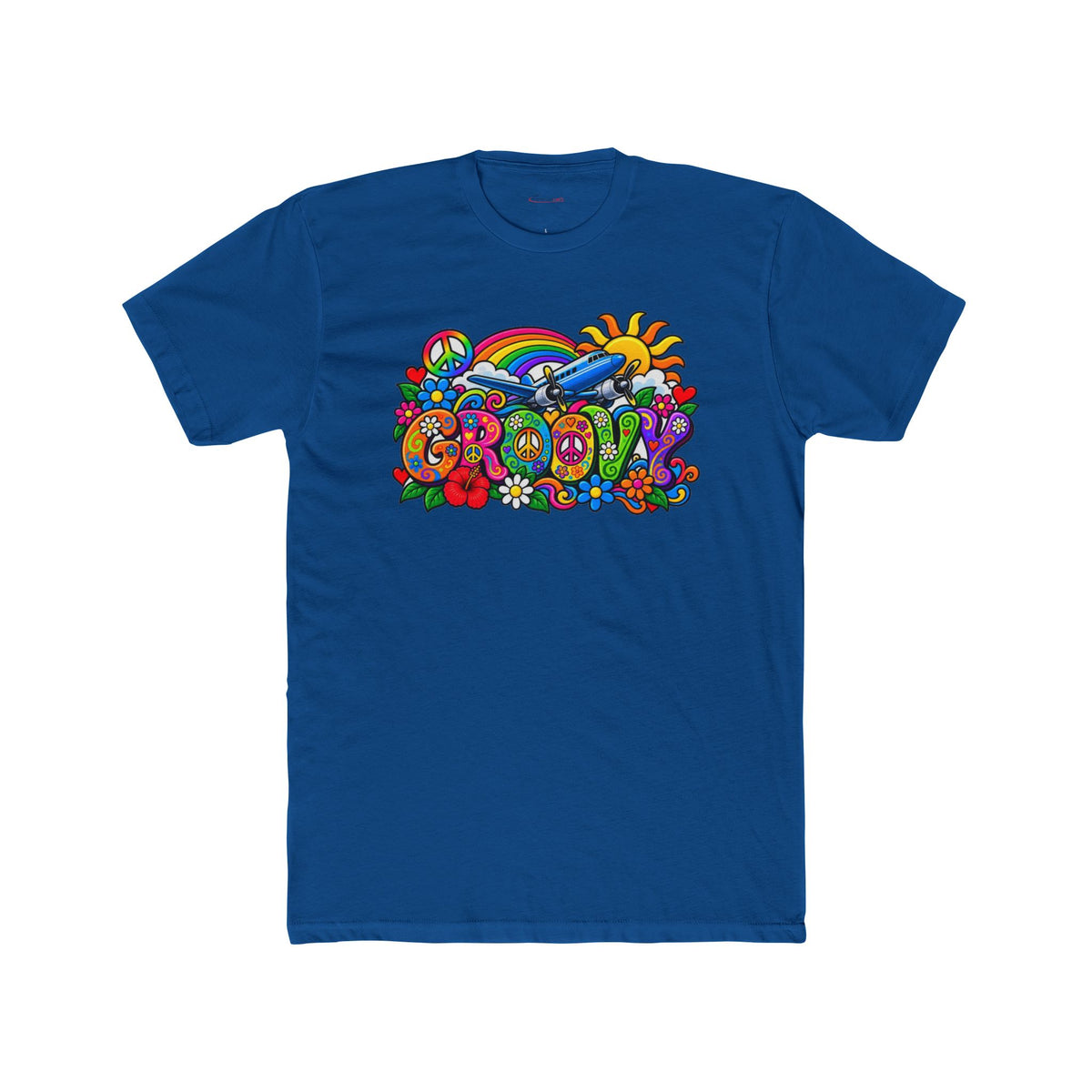 Groovy Skies Retro Graphic T-Shirt - plane