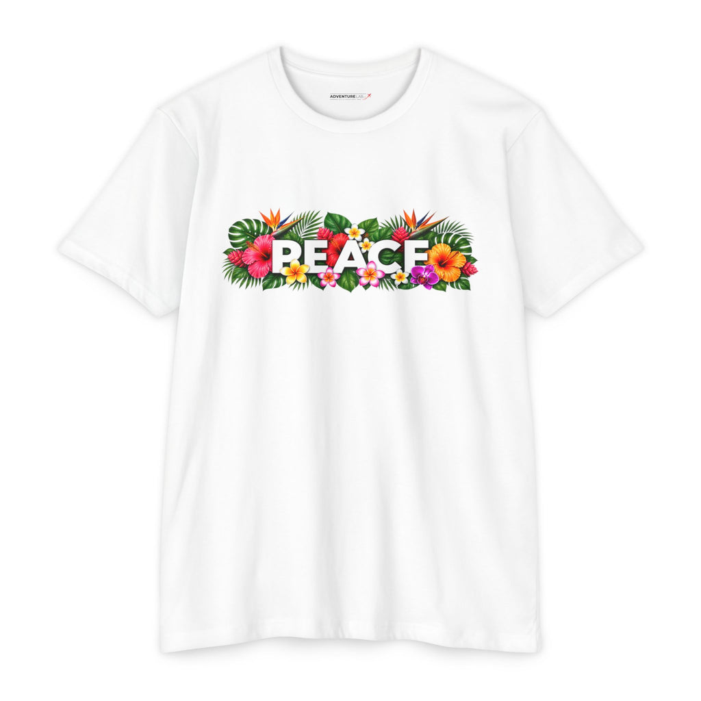 PEACE Floral Tropical T-Shirt — Bright Hawaii Vacation Tee