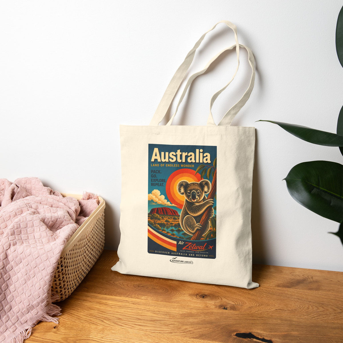 Australia Koala Vintage Travel Canvas Tote