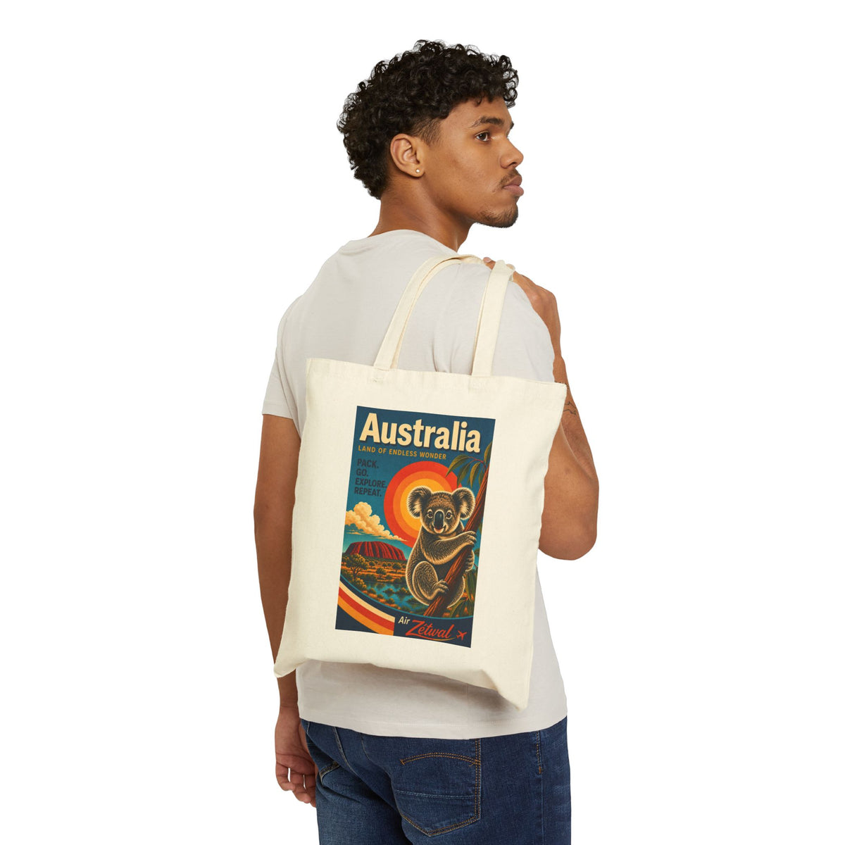 Australia Koala Vintage Travel Canvas Tote