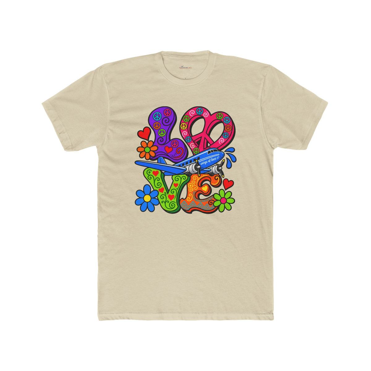 Love Takes Flight Retro Graphic T-Shirt - plane