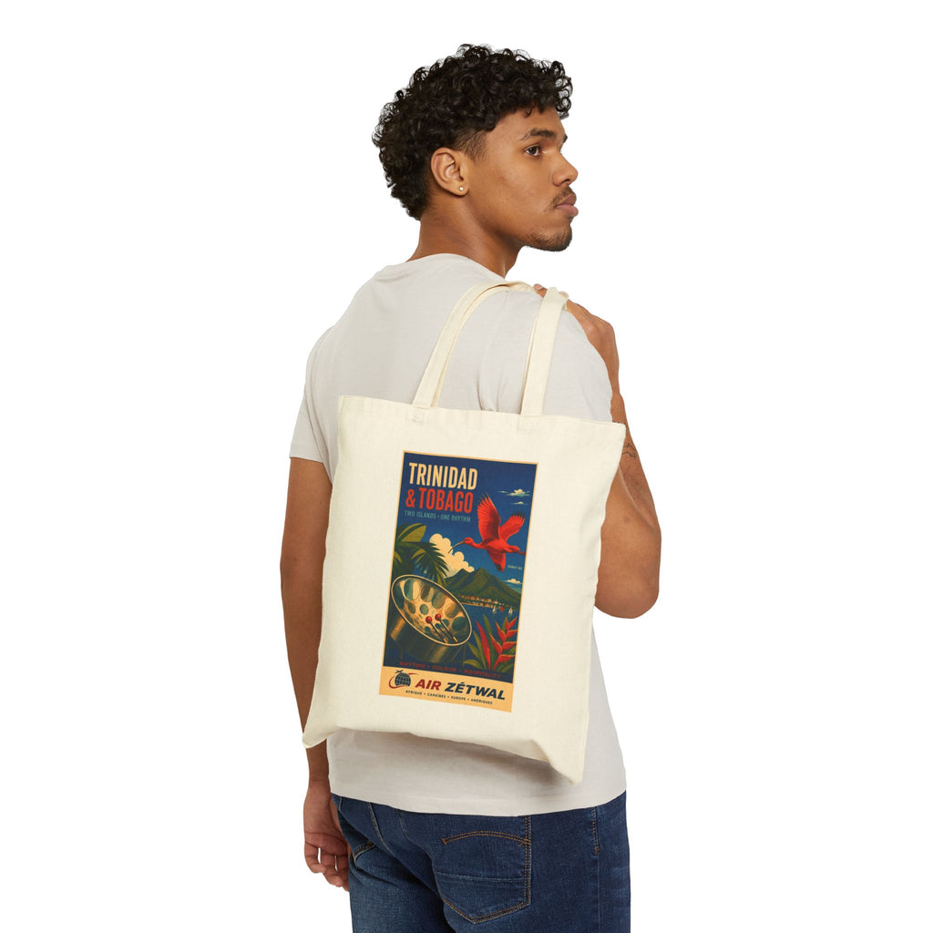 Trinidad and Tobago Vintage Travel Canvas Tote