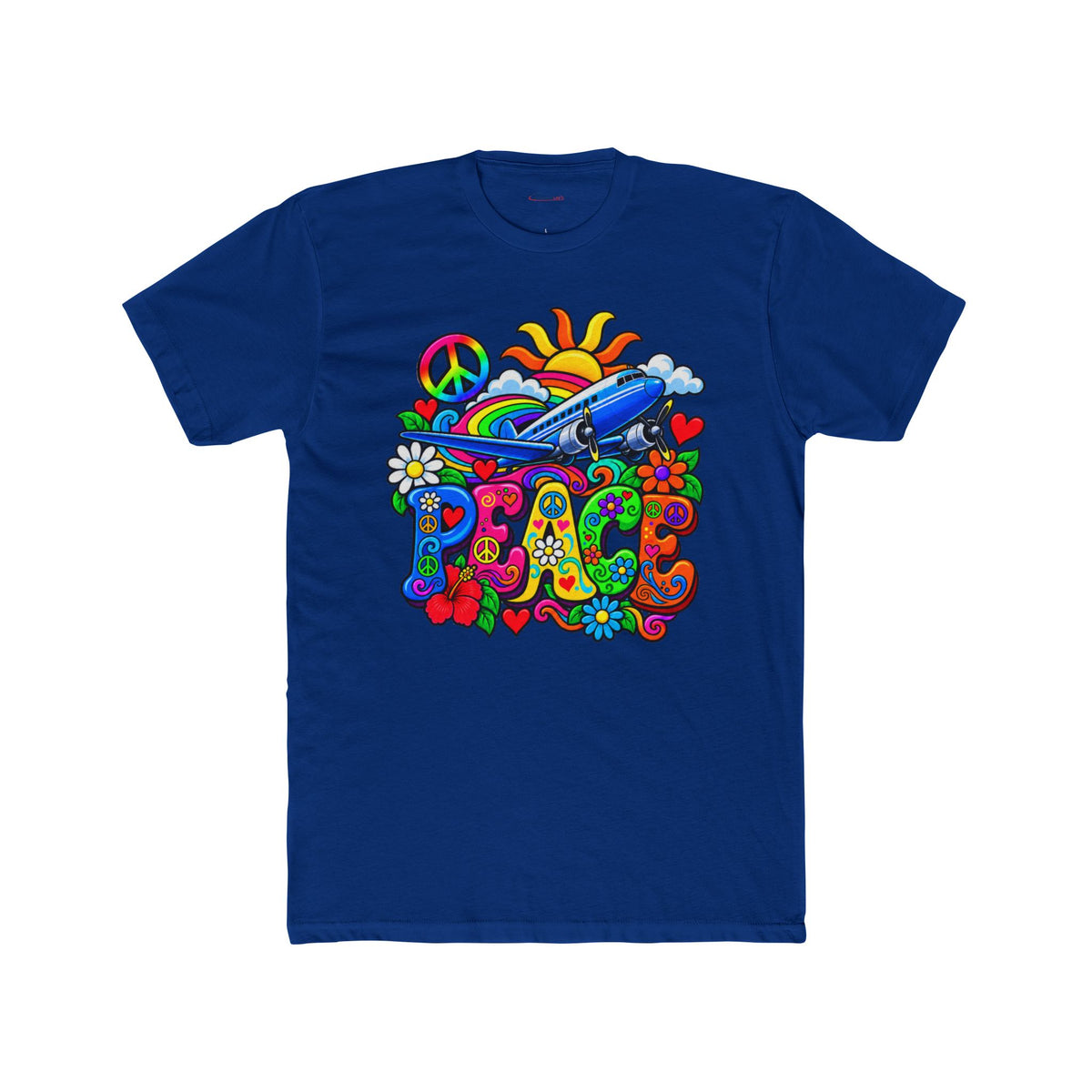 Peace Takes Flight Retro Graphic T-Shirt - plane