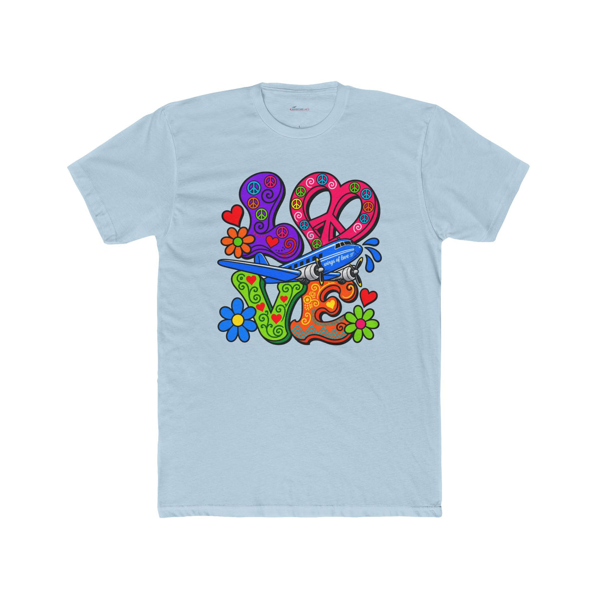 Love Takes Flight Retro Graphic T-Shirt - plane