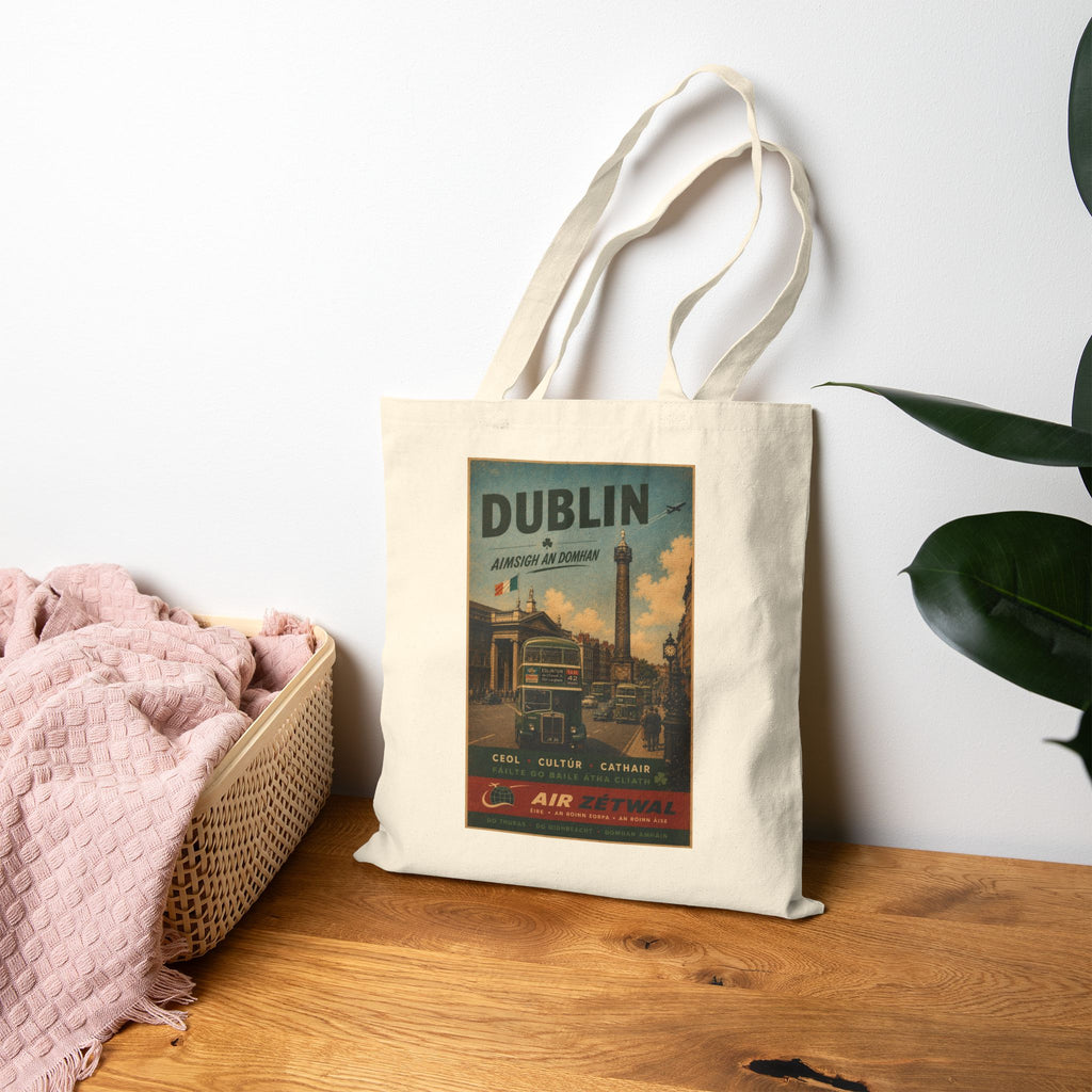 Dublin Ireland Vintage Travel Canvas Tote
