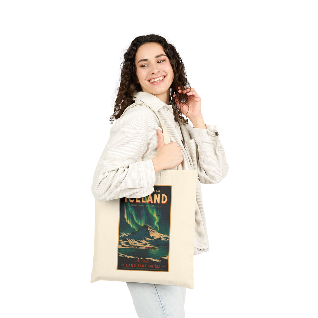 Iceland Vintage Travel Canvas Tote