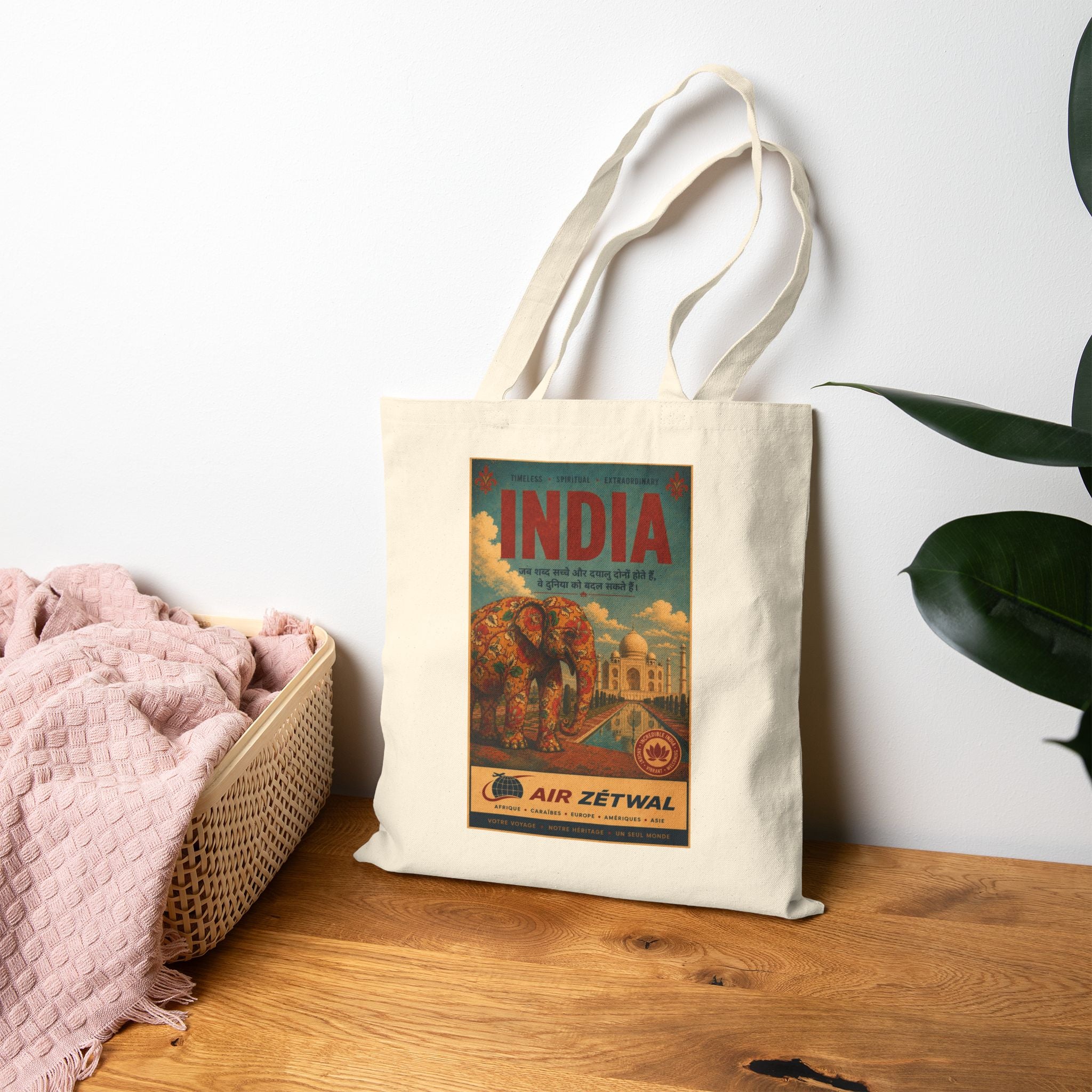 India Vintage Travel Canvas Tote