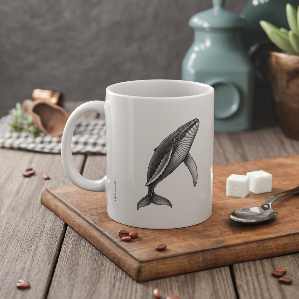 The Whale | Black & White Wildlife Illustration Mug