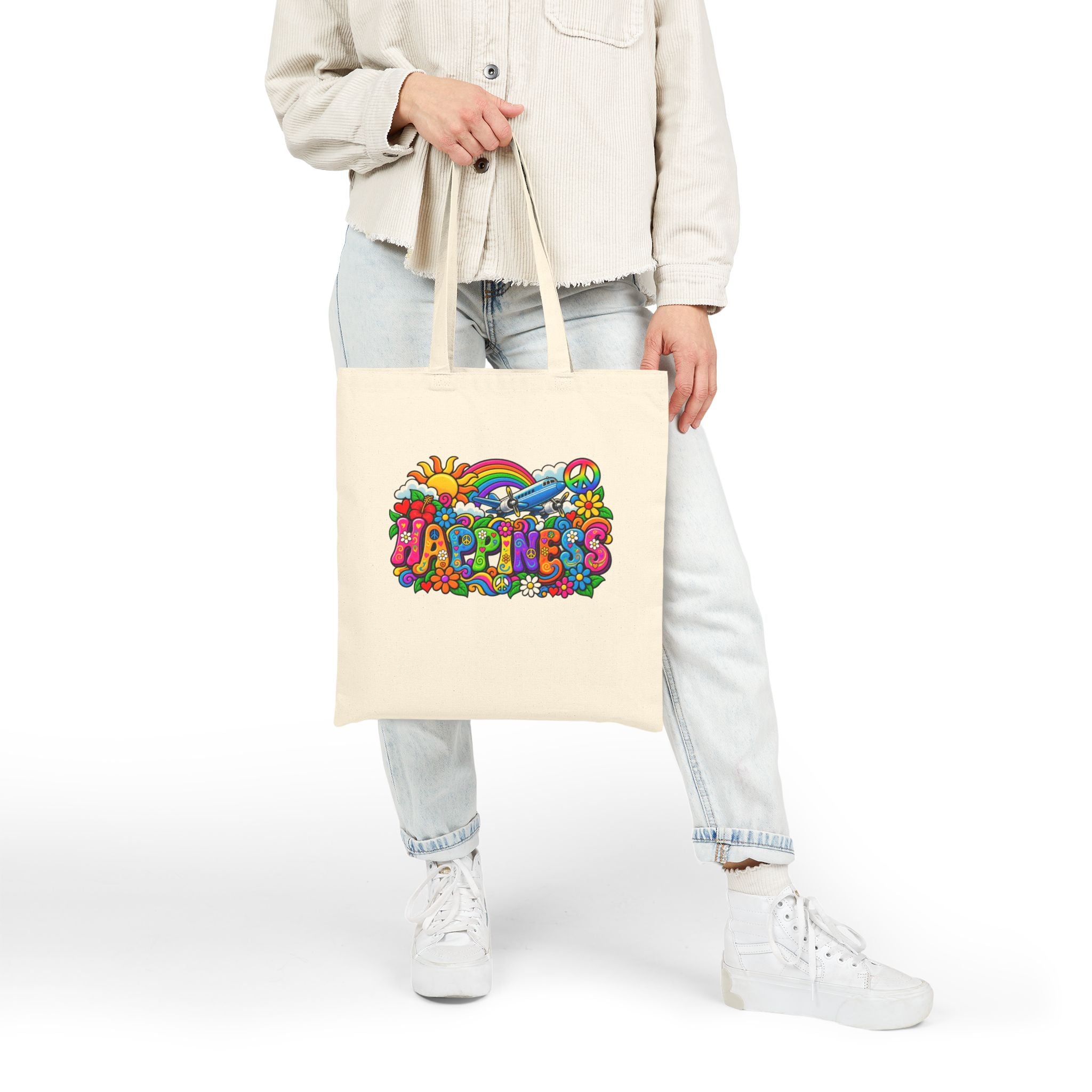 Happiness -Tote Bag - Retro Series | Canvas Travel Tote