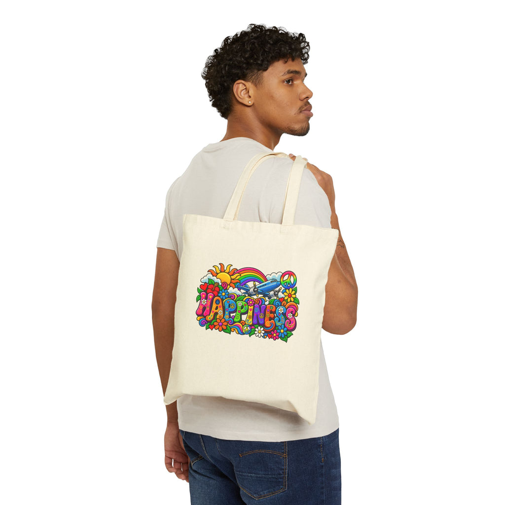Happiness -Tote Bag - Retro Series | Canvas Travel Tote