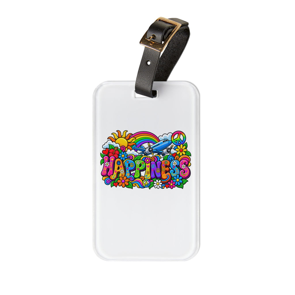 Happiness - Retro Series-  Luggage Tag | travel airplane luggage ID tag