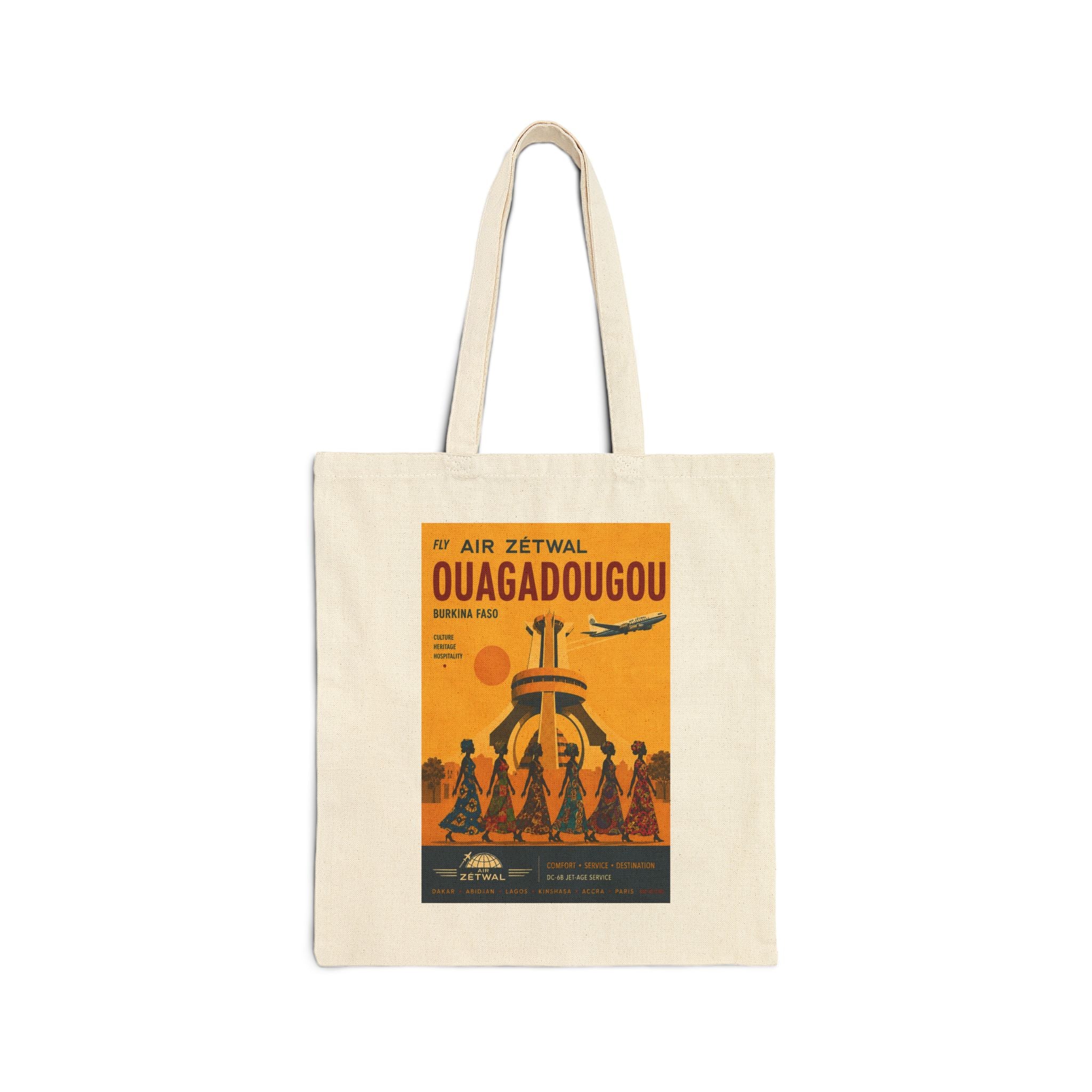 Ouagadougou Burkina Faso Vintage Travel Canvas Tote