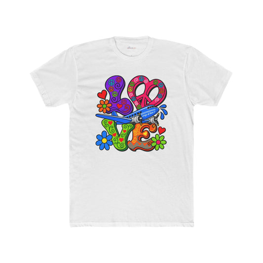 Love Takes Flight Retro Graphic T-Shirt - plane