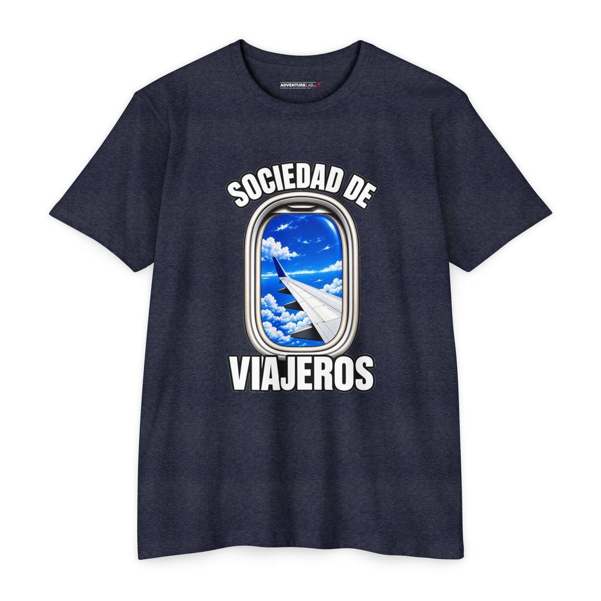 Sociedad de Viajeros Blue Sky Window Seat Society T-Shirt — Retro Airplane Travel Tee