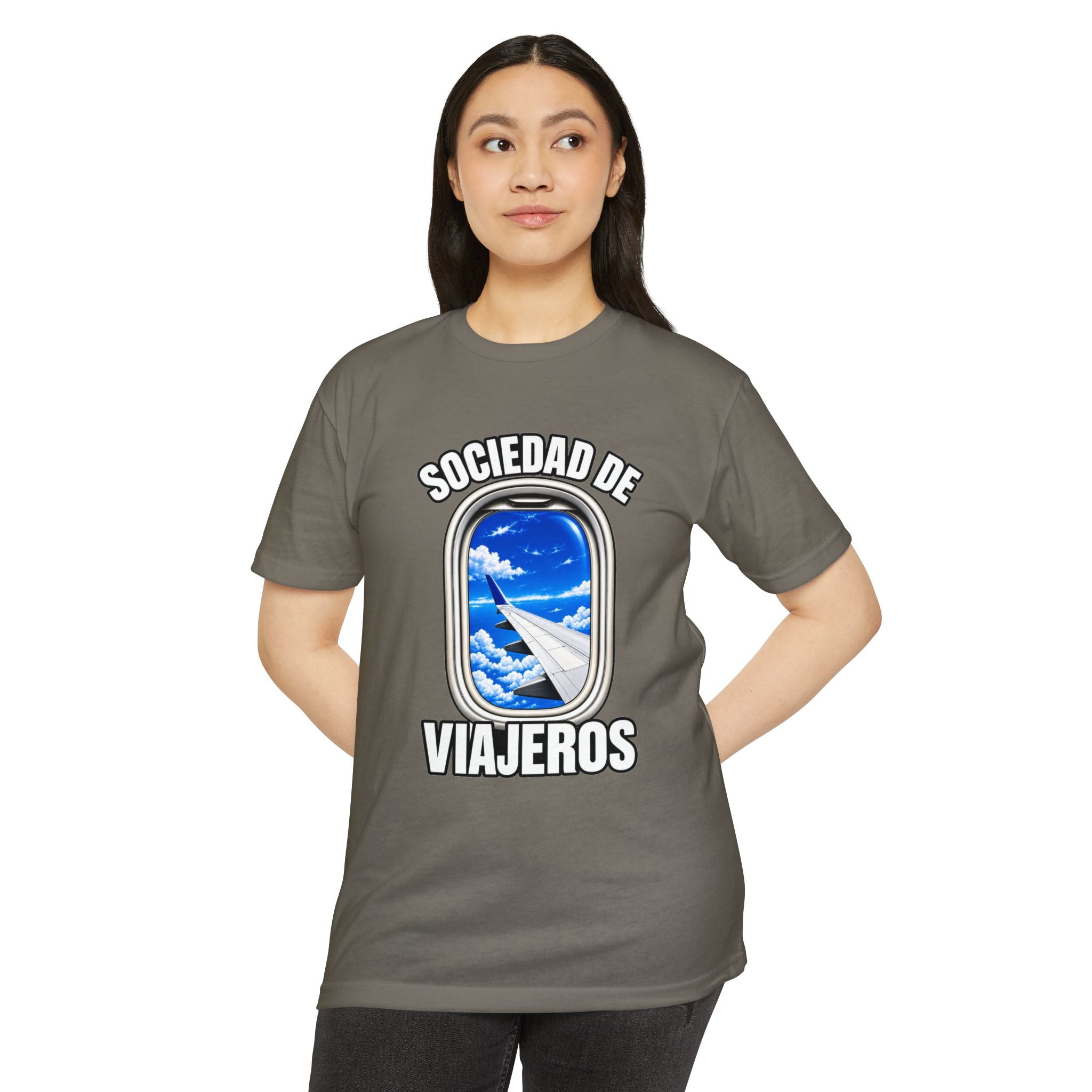 Sociedad de Viajeros Blue Sky Window Seat Society T-Shirt — Retro Airplane Travel Tee