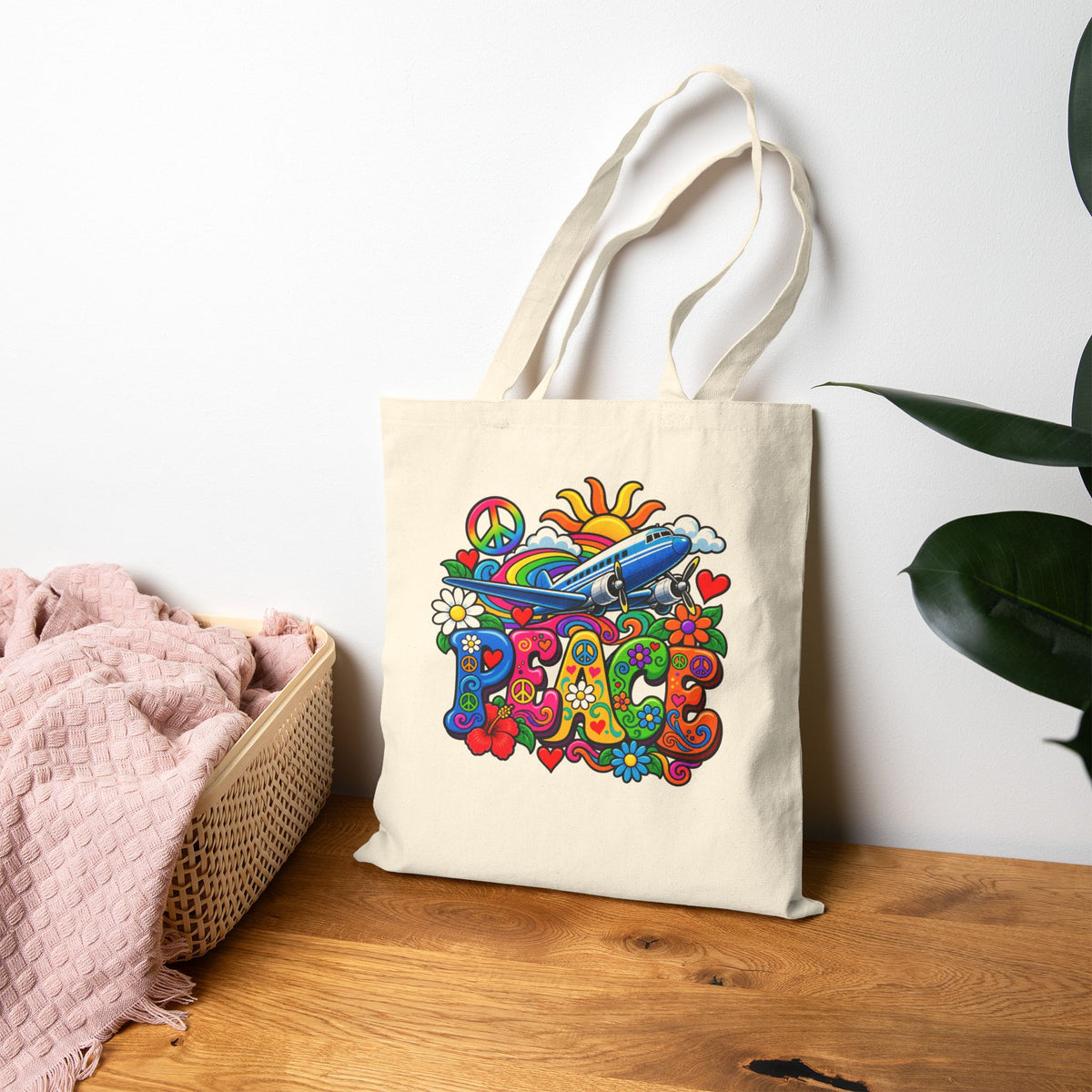 Peace -Tote Bag - Retro Series | Canvas Travel Tote