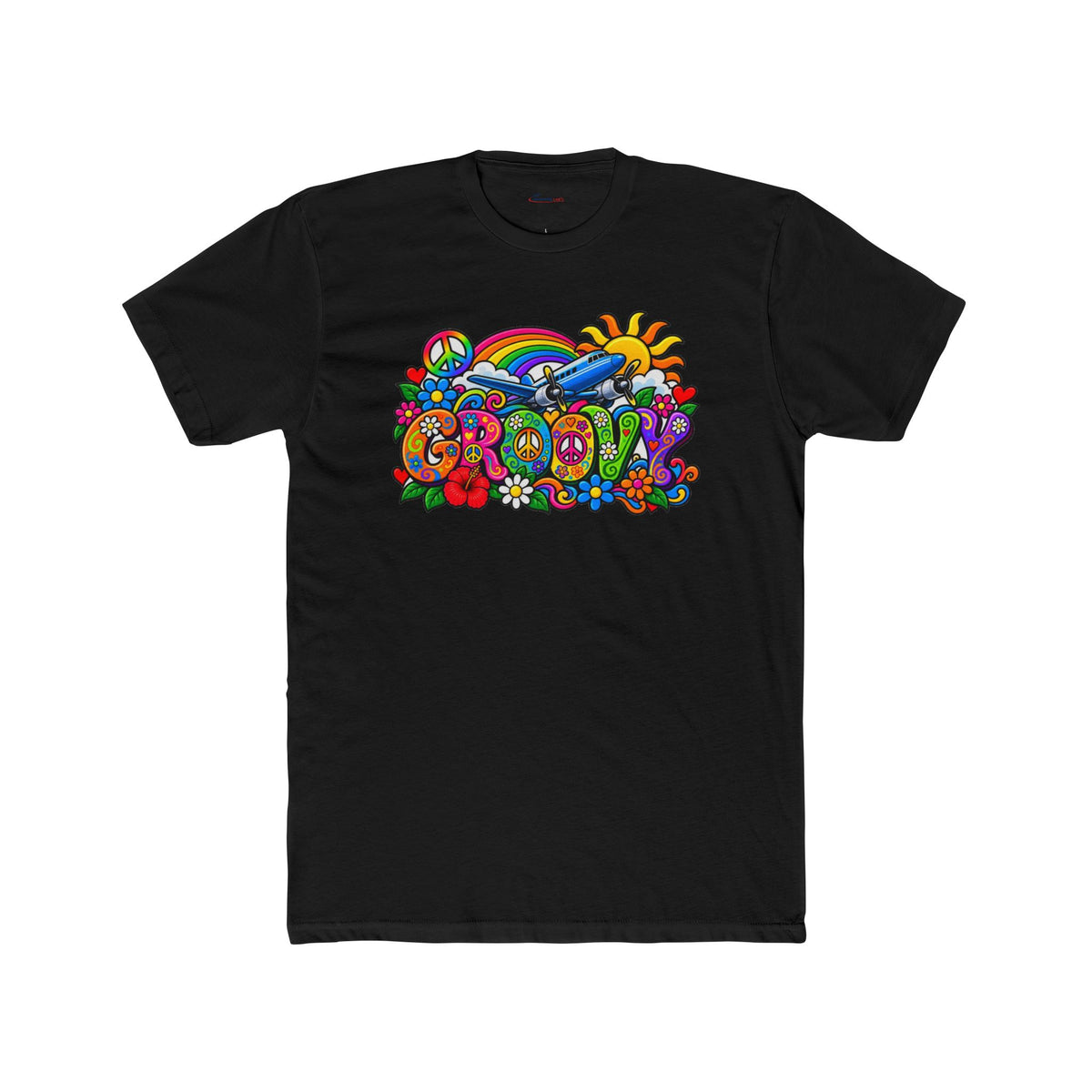 Groovy Skies Retro Graphic T-Shirt - plane