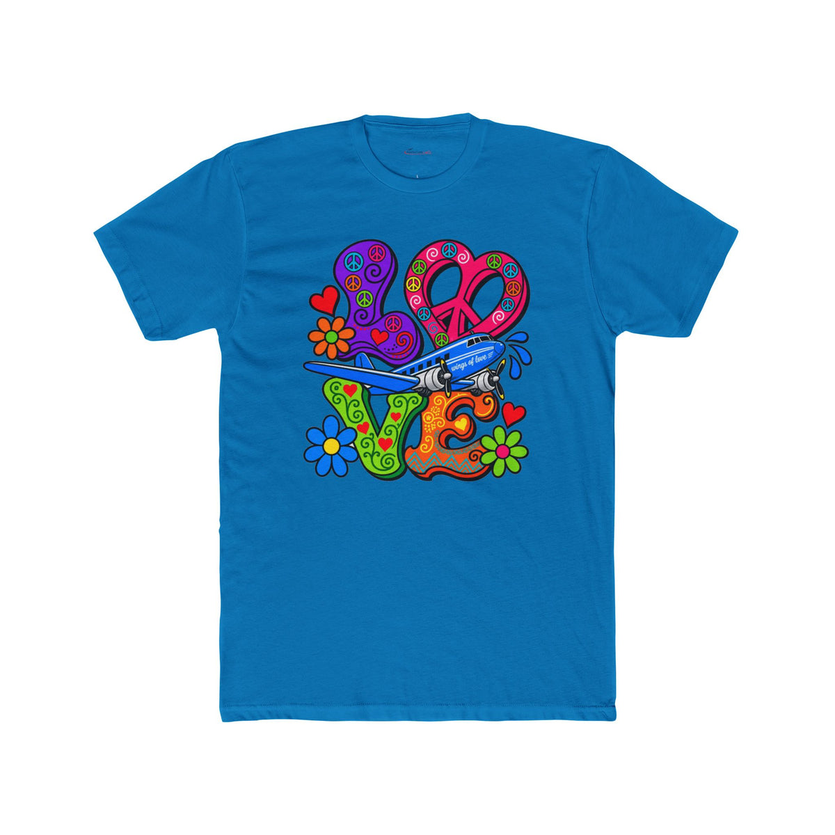 Love Takes Flight Retro Graphic T-Shirt - plane