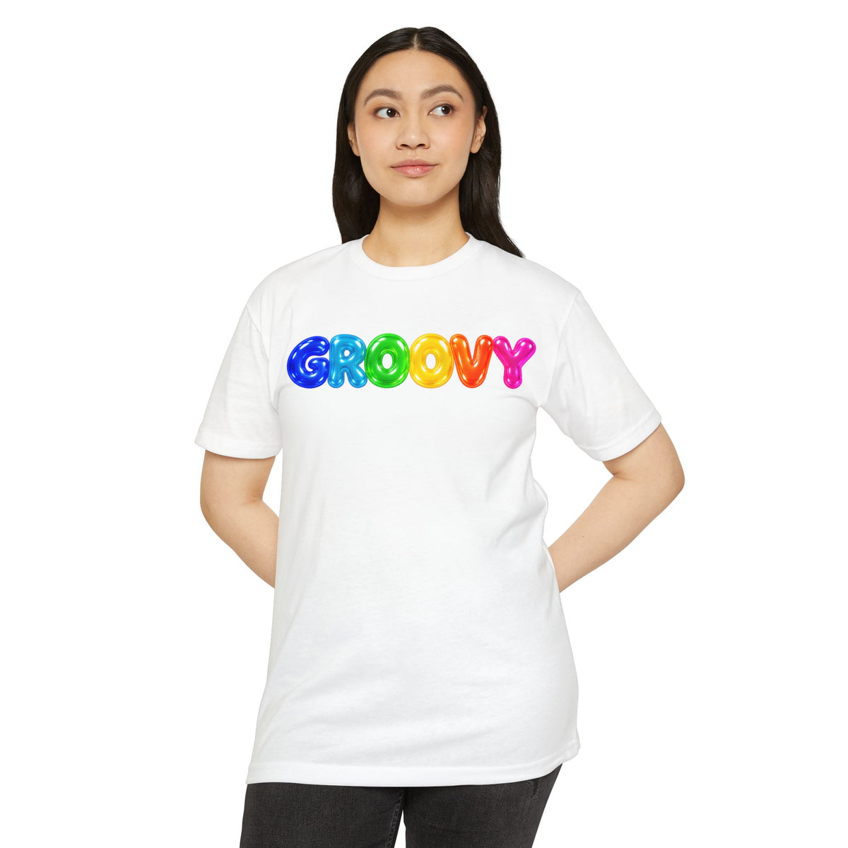 Groovy – Rainbow Jelly Lettering T-Shirt 🌈