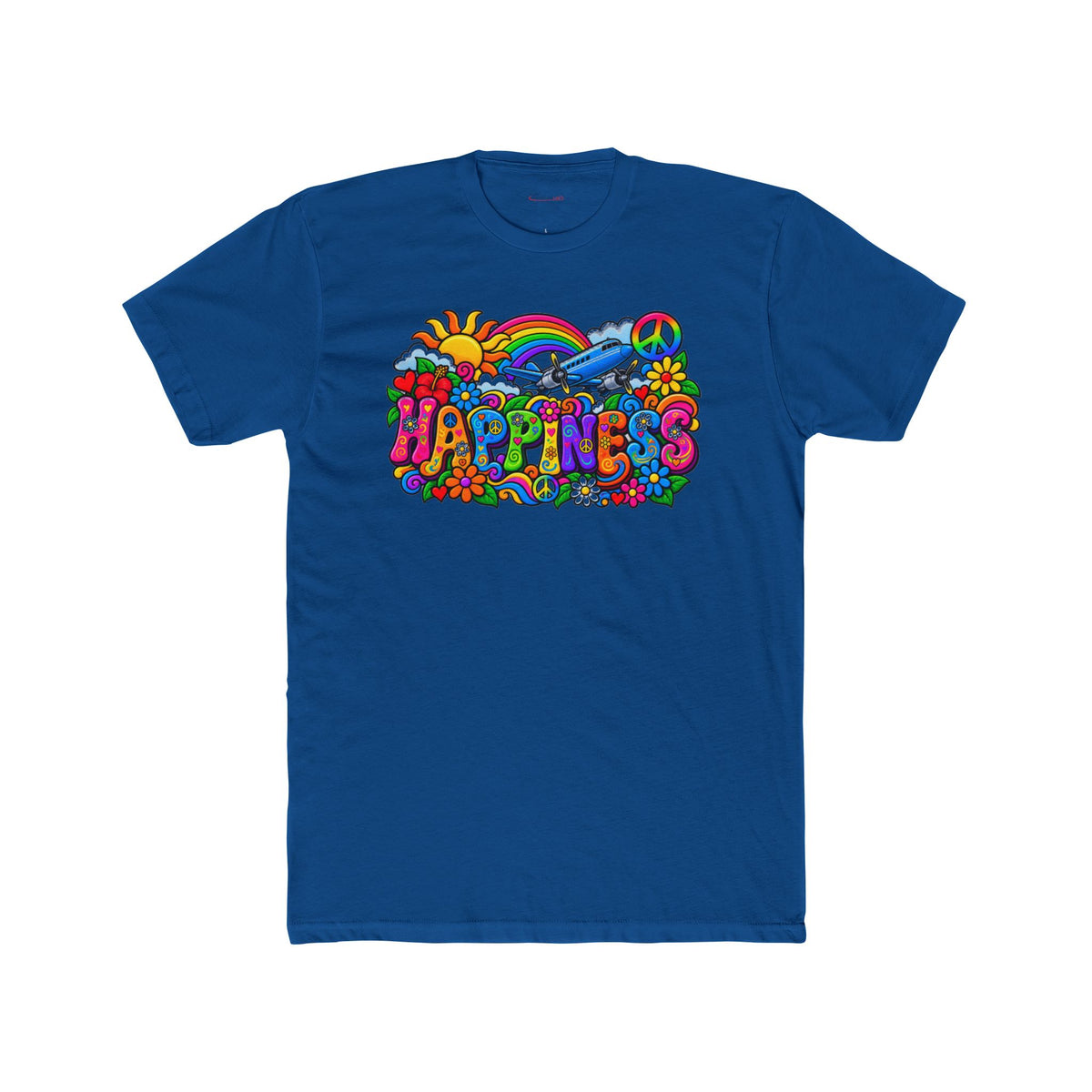 Happiness Takes Flight Retro Graphic T-Shirt - plane
